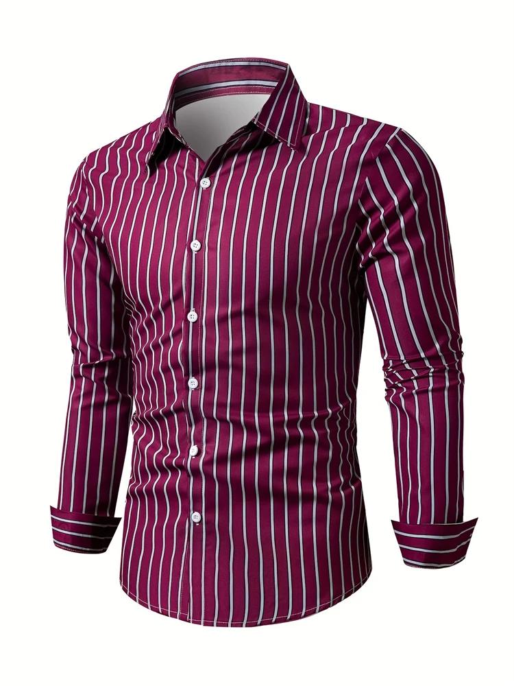 Men's Plaid Long Sleeve Button-Down Shirt, Versatile Casual Wear