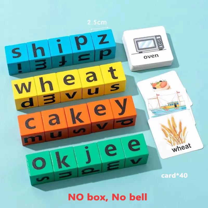 Children's English Card Montessori Wooden English Letter Building Blocks Parent-Child Interaction Spelling Battle Desktop Games