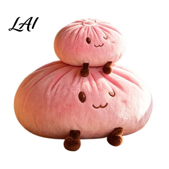 Warm Home Decor Accents Cute Dumpling Plush Pillow Funny Bun Stuffed Animal Toy Soft PP Cotton Fluffy Filling Filled Decorative Food Cushion