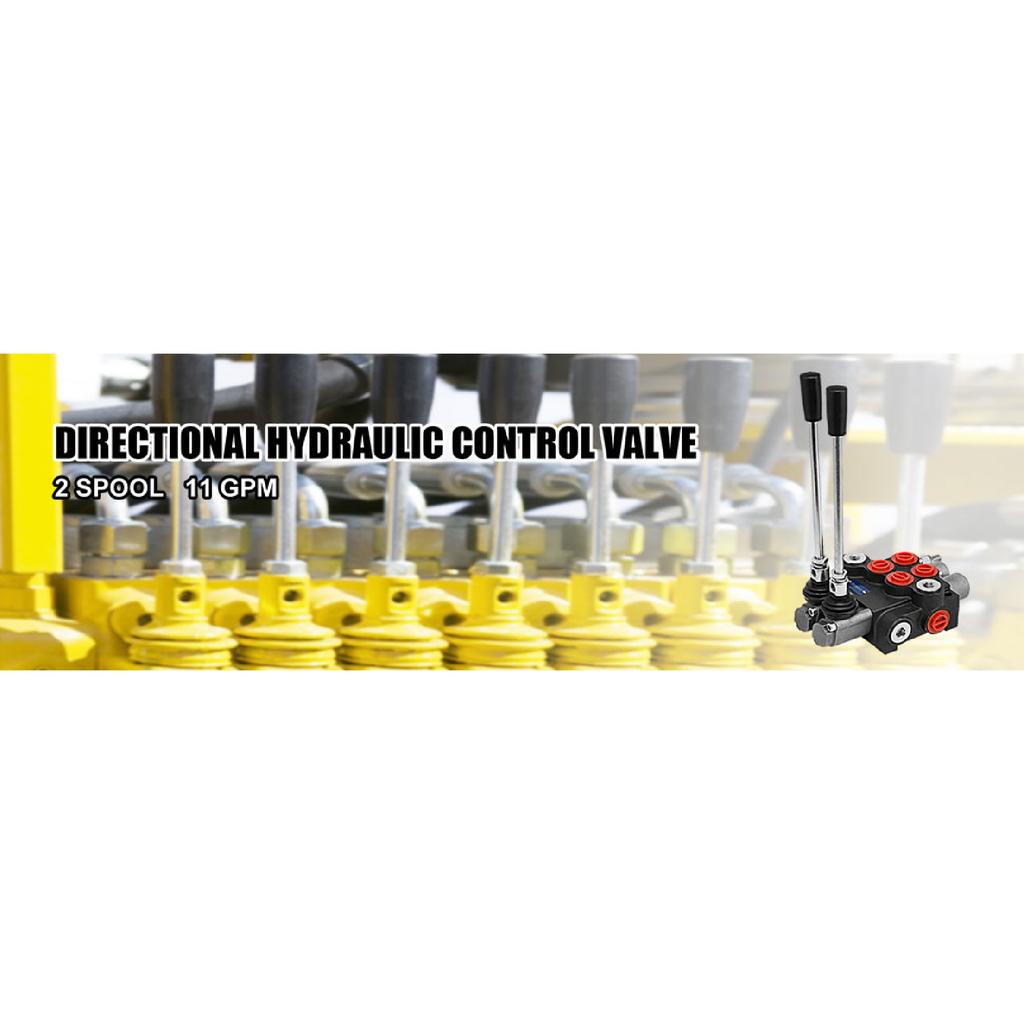 SucceBuy 2/3 Spool 11GPM3600PSI Directional Hydraulic Control Valve Double Acting Suitable Use for Pump Hydraulic Cylinder Motor