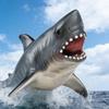 Soft Rubber Marine Animal Models: Great White Shark, Megalodon, Beluga, Blue Whale, Whale Shark, Dolphin Toys for Kids