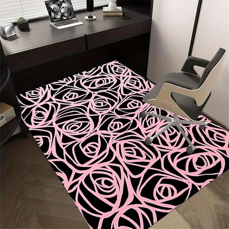 1pc Rose Pattern Themed Rug for Home Decor, Non-slip Office Carpet, Chair mat, Outdoor Mat, Christmas and Halloween gifts-0731056
