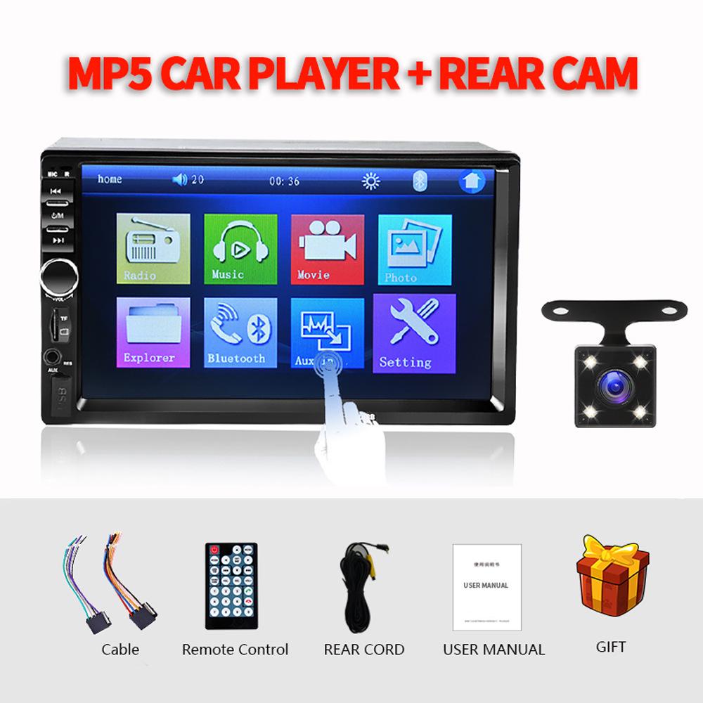 7-Inch Universal Car MP5 Player: HD Touchscreen with Bluetooth & Reversing Camera