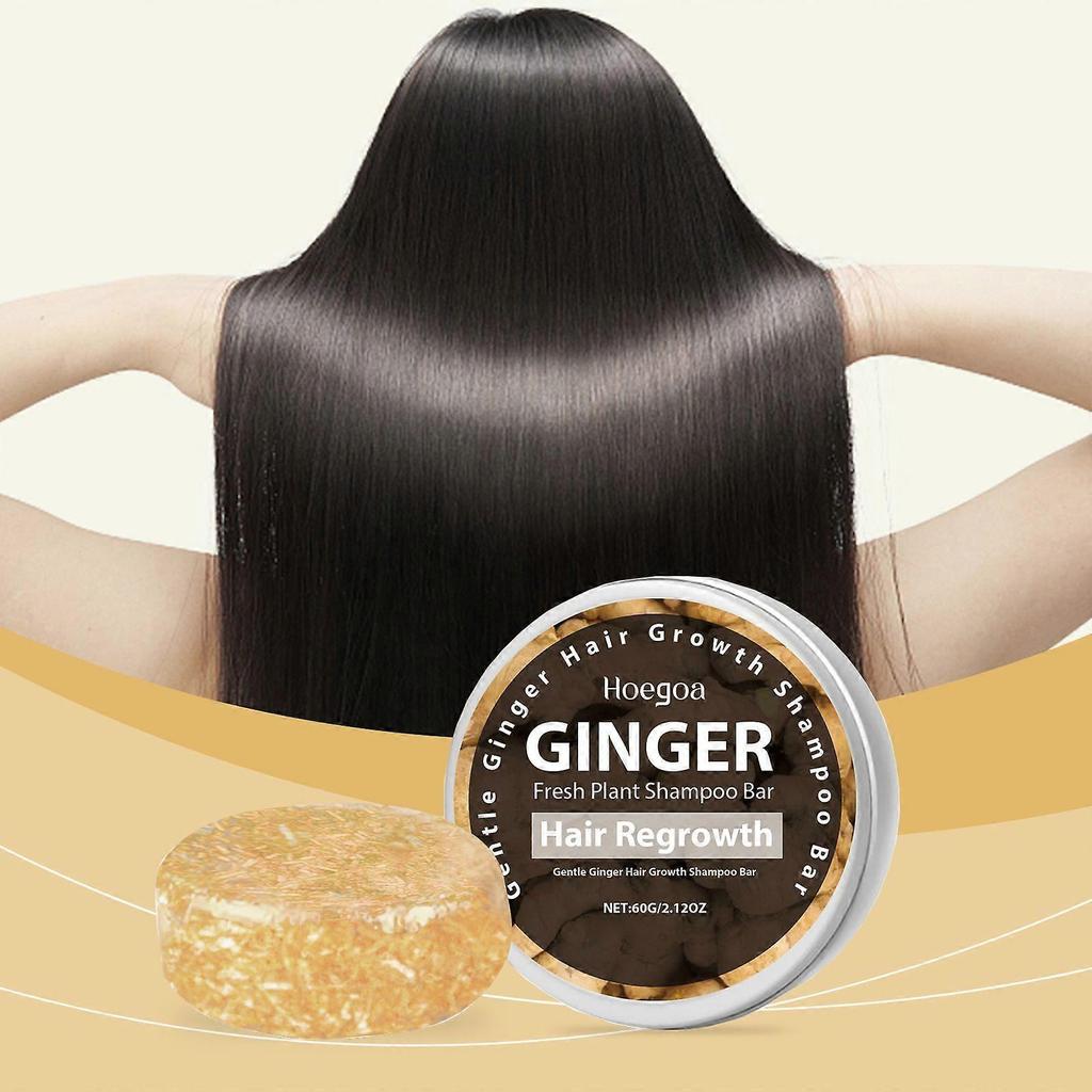 Limited time!!Hoegoa Ginger Shampoo Bar - Daily Scalp Cleansing, Nourishing And Smoothing Frizzy Hair, Shine Care Soap