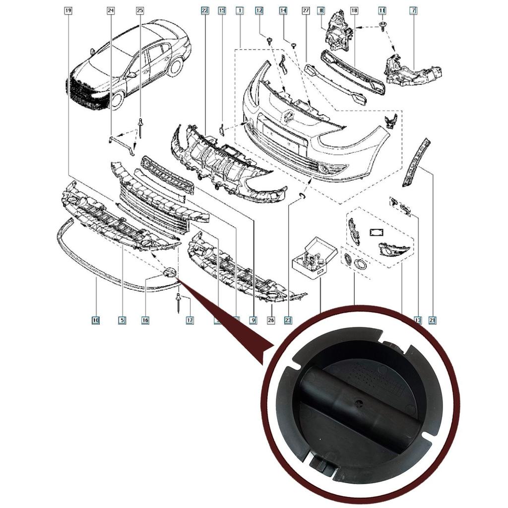 ESP993 Frontstoßstange Luftabdeckung Spoilerkappe 223243708R für Renault Megane 3 Fluence