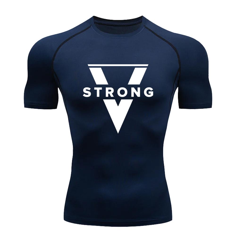 Męska koszulka kompresyjna z krótkim rękawem, obcisła koszulka do biegania, odzież sportowa, siłownia, kulturystyka, szybkoschnąca, letnia koszulka sportowa S-3XL