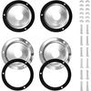 4PCS Watermelon Light Bunk Adapter Kit, 4.3" Round Watermelon Lights Bracket Fit for Any 4 1/4'' Hole, Stainless Steel Marker Light Bezel Cover with