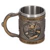 Stainless Steel Liner Mug Hand Painted Decorative Retro Medieval Resin Mug Beer Cup for Home Bar