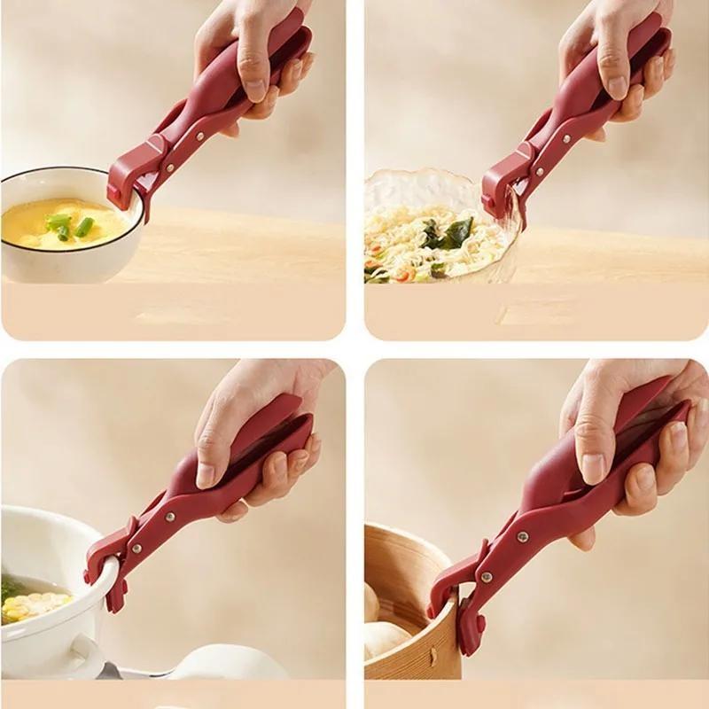 Anti-Verbrühungs-Tabletthalter, Schüsselhalter, multifunktionaler Tabletthalter, rutschfest, kreativer Silikon-Anti-Verbrühungs-Clip für Zuhause und Küche