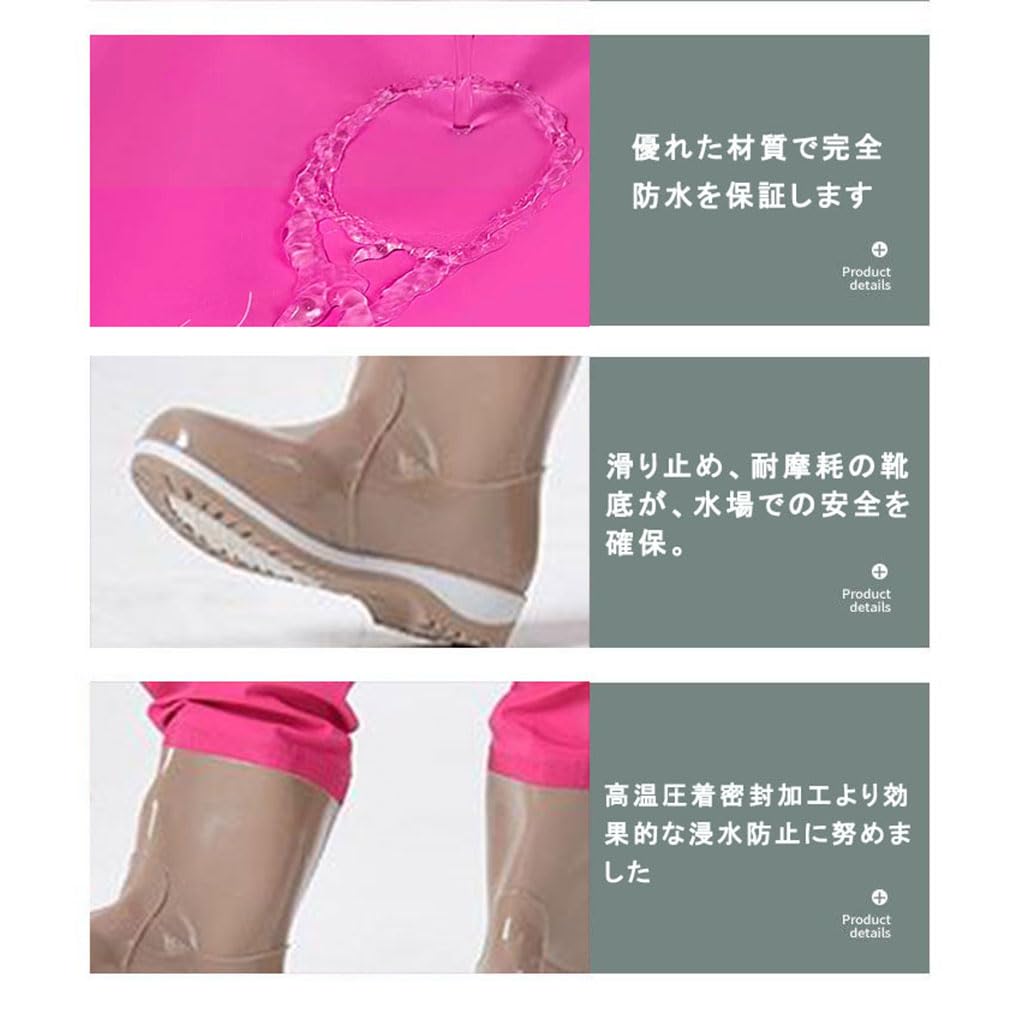 [HUAXI] Women's Chest Waders, Fully Waterproof, Breathable, Stylish, with Zippered Pockets, for Fishing, Clamming, Rice Planting, Stream Fishing, and