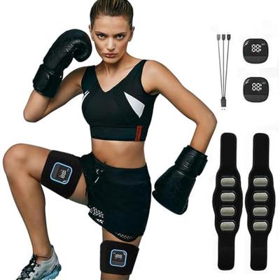 EMS Abdominal Muscle Training Belt with Stainless Steel Electrode Pads, No Gel Sheets Required, Abdominal Muscle Training Machine with Calorie Display
