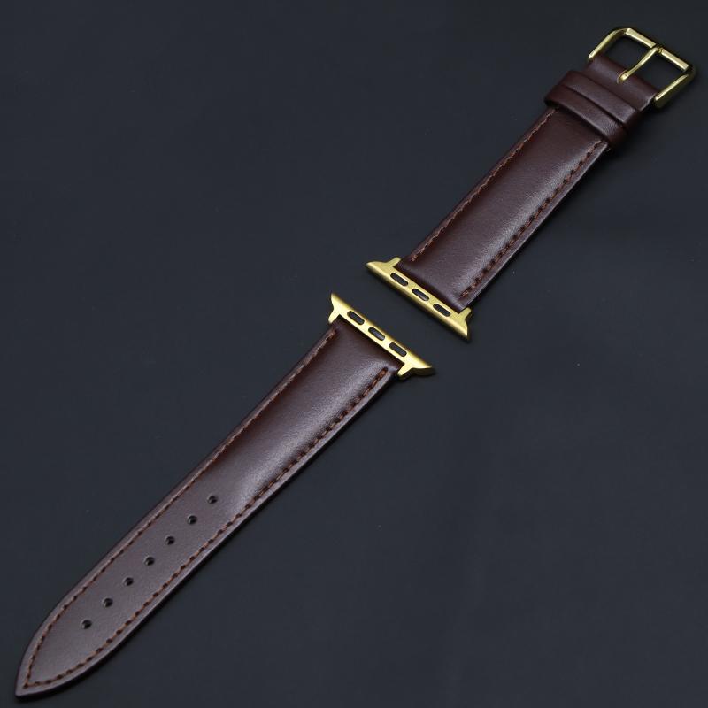 Brown Leather Band Loop Strap For Apple Watch 4 3 2 1 38mm 40mm , Men Leather Watch Band for Iwatch 5 44mm 42mm Bracelet