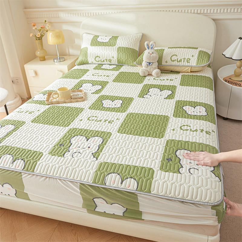 Summer Mattress Cover Cool Feeling Bedspread Thicken Fitted Sheet with Elastic Band Home Bed Cover cubre colchón (No Pillowcase)