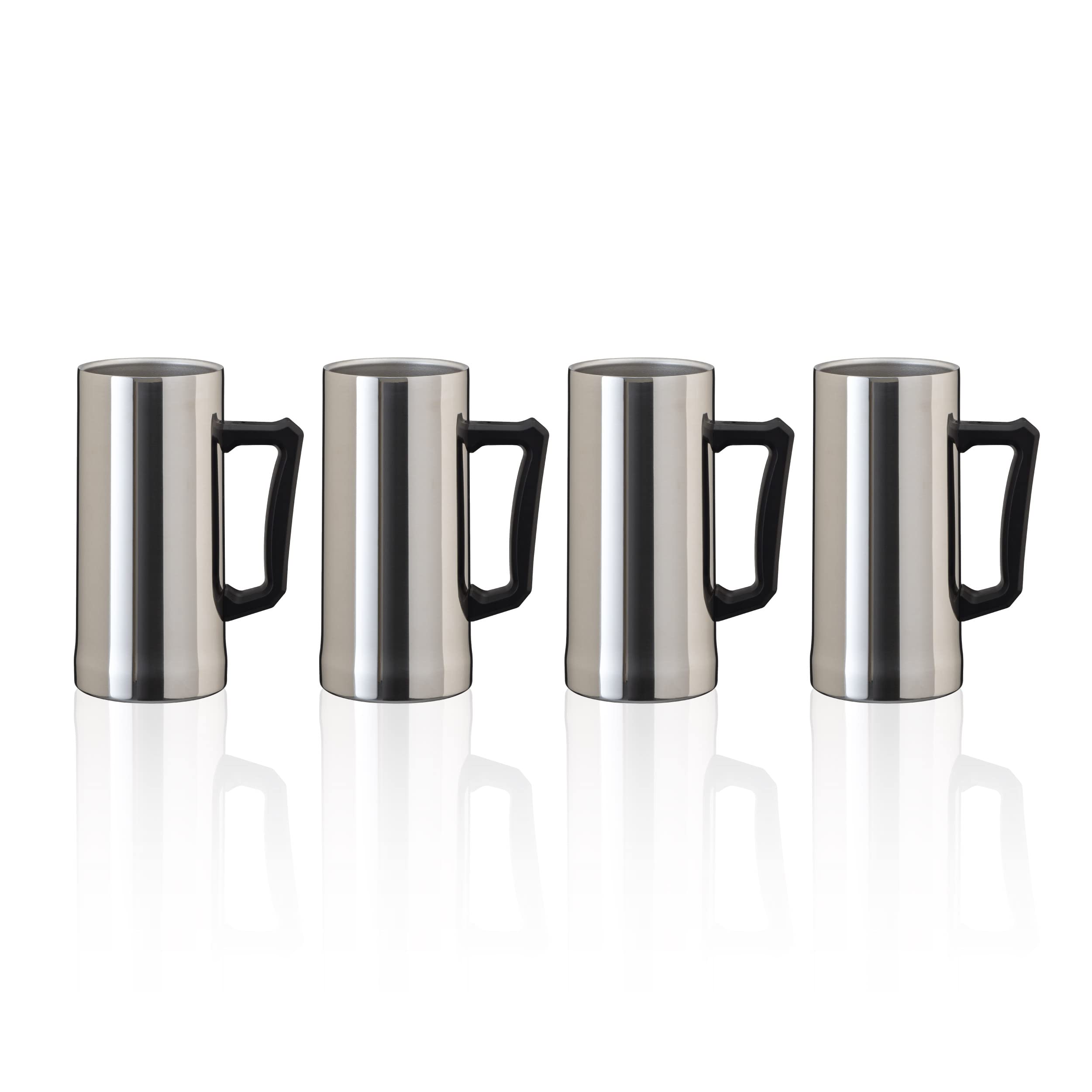 

Atlas 1 литр Пивной набор из вакуумной нержавеющей стали Идеально подходит для алкогольных напитков и хайболов ASJ-1002MR4P Кружка, 4, Изолированная, Сталь,