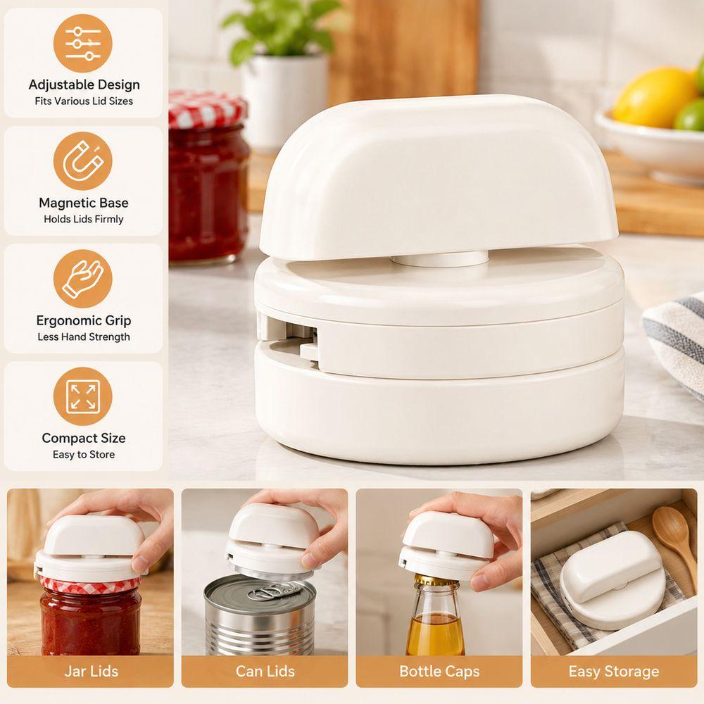 Adjustable Jar Opener Magnetic Base Can Opener New Lid Remover Kitchen
