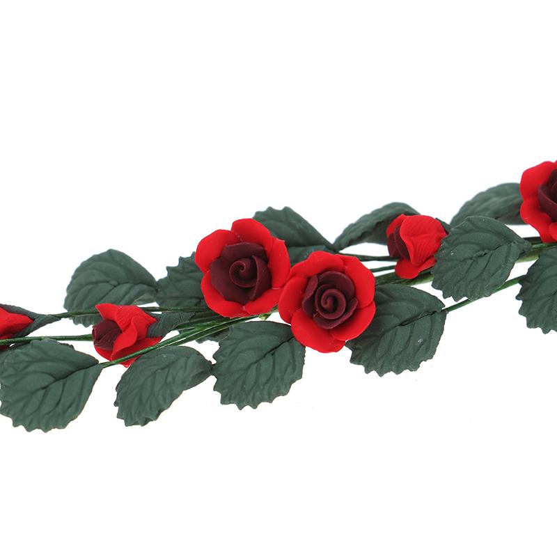 1Pc 1:12 Miniature Dollhouse Rose Flower Vine Doll House Decor Accessories