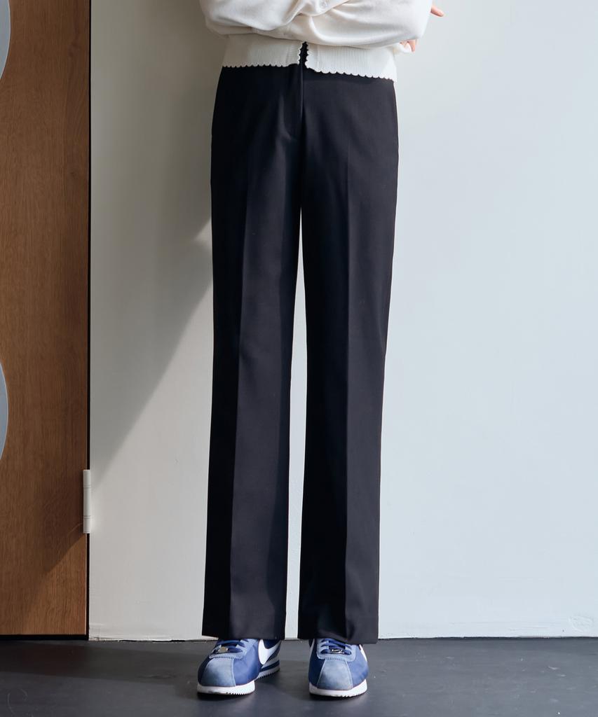 Deuloupisumeon Comfy Wool Straight Slacks [Charcoal]
