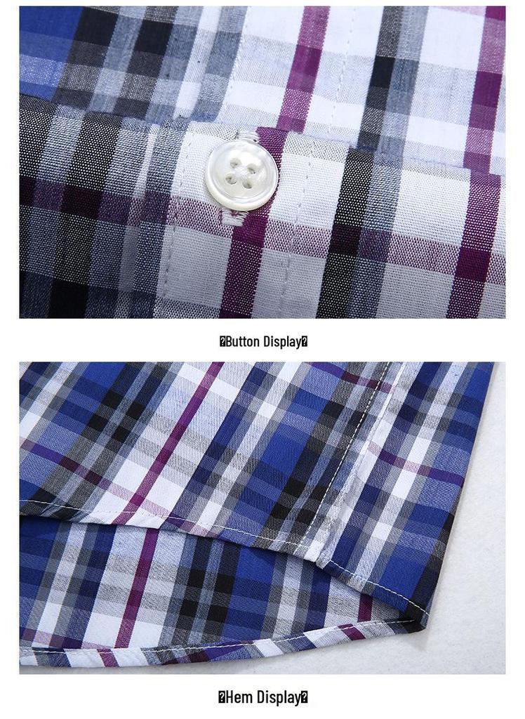 Plus Size Men's Plaid Short Sleeve Shirt - Loose Fit
