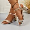 Women High Heels Sandals Summer Fashion Elegant Low Heels Woman Shoes Luxury Designer Sexy Sandals Women Sandalias De Mujer