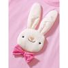 Girl Wooden Ear Pink Stereo Rabbit Short-Sleeved T-shirt Shorts Two-piece Set Baby Pure Cotton Summer Dress Kids Suit 6