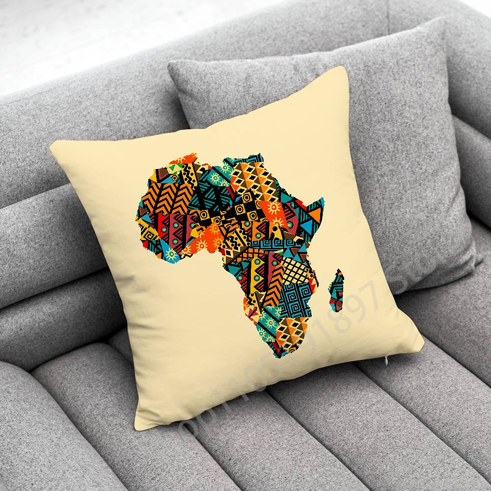 Africa Map ART Throw Pillow Case For 50x50cm 40x40cm 55x55cm 45x45cm 30x30cm Square Bedroom Pillowcase Cover
