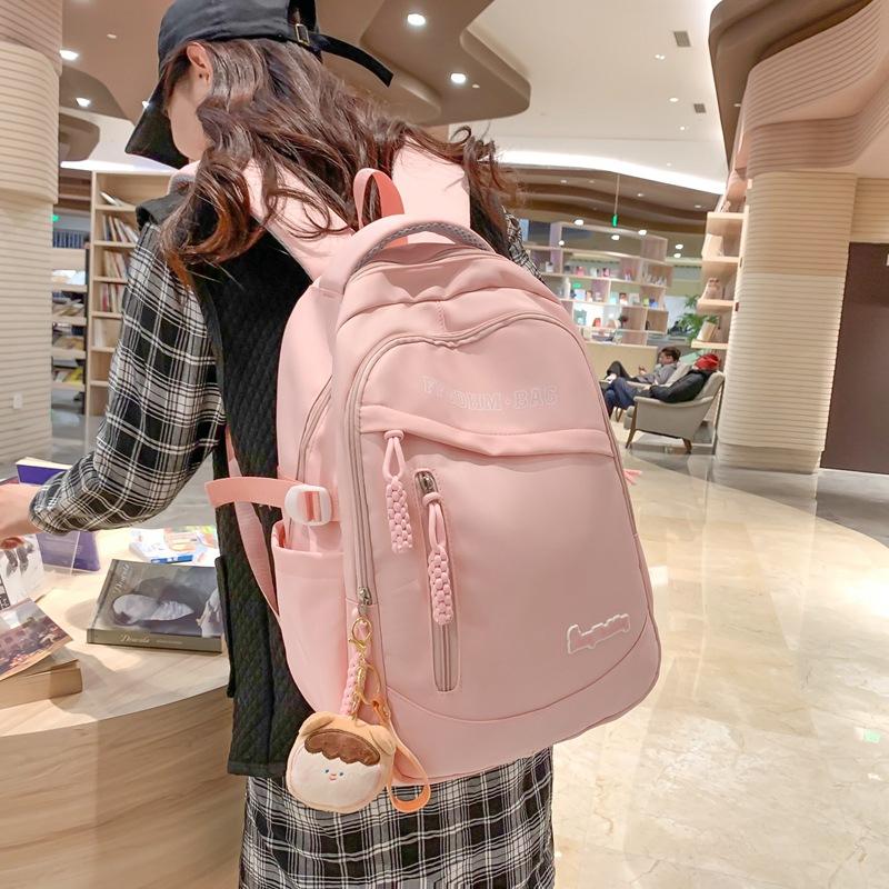 

College style diagonal pull chain fruit color small fresh student schoolbag junior high school student large capacity backpack