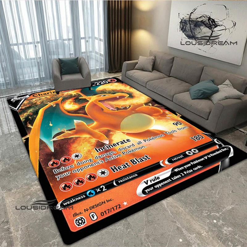 Cartoon Pokémon Trading Card Game Print carpet Non-slip carpet carpets for living room area rug Door pad anime rug birthday gift