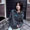 Womens Oversized Hooded Sweatshirt With 3D Letter Embroidery Loose Fit Streetwear Winter 2025