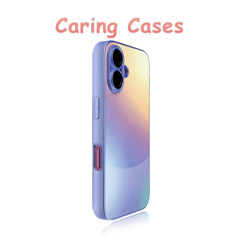 

For iPhone 17 Pro Max Case Black Gradient Matte Iridescent Glass Cover Lens Protector Compatible with iPhone 16 15 14 13 12 11 iPhone 11 Pro Max фіолетовий