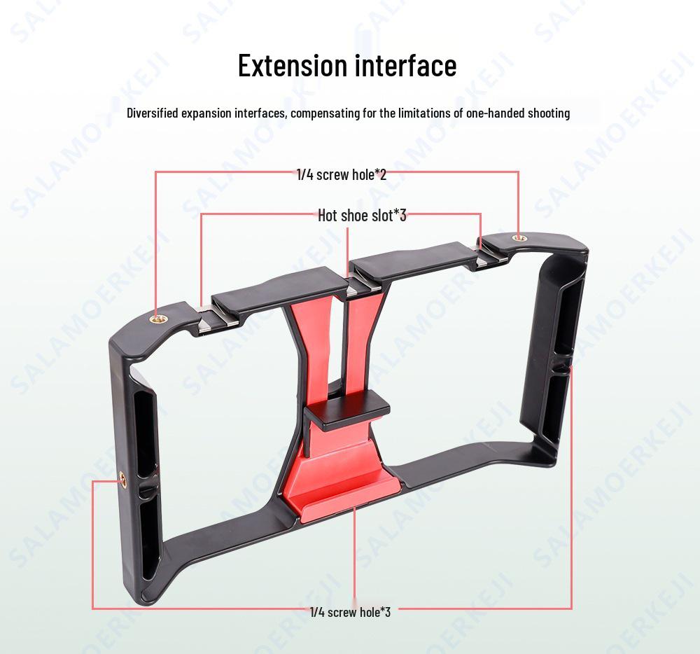 Live Broadcast Rabbit Cage Ring Light with Stable Follow Shot, Hot Shoe Mount, Handheld Bracket, Phone Frame for Photography.