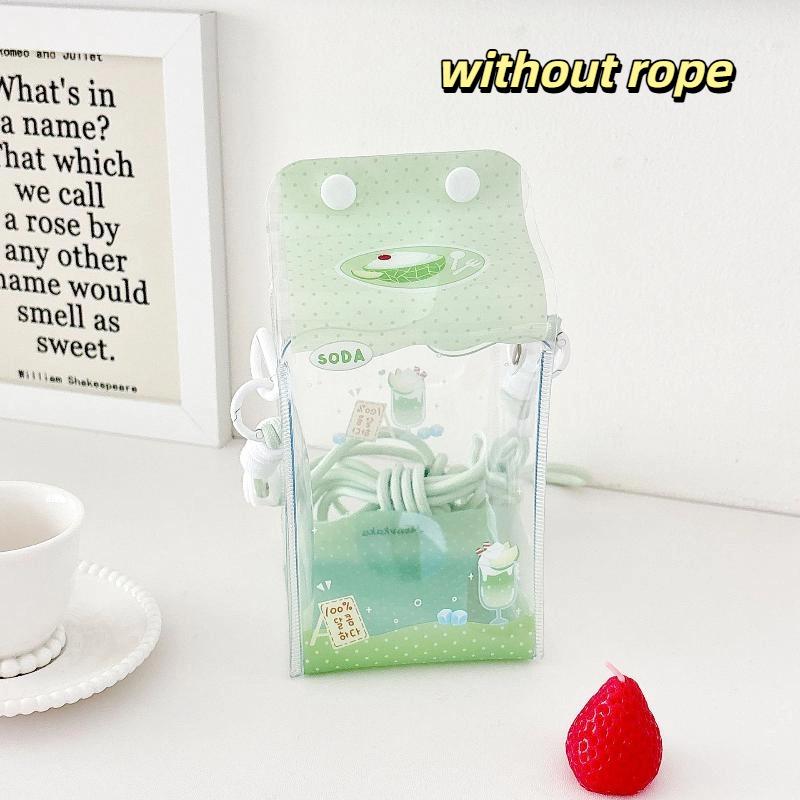 

Cute Milk Cartoon Toy Bag Pvc Badge Display Bag Portable Baby Decorative Bag For Outdoor Baby Carrying Case With Lanyard