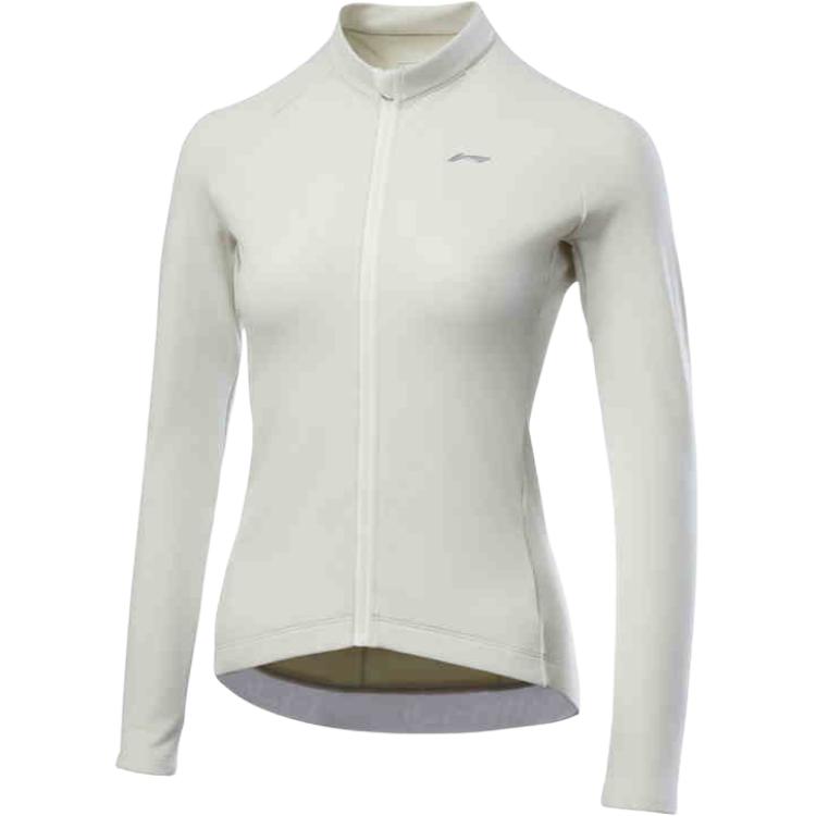 

Li Ning Однотонная ветрозащитная теплая облегающая велоджерси с длинным рукавом для женщин, бежевая LCUY084-1 S