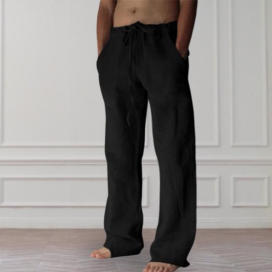 Men Summer Trousers Elastic Waist Daily Wear Streetwear Chic Comfortable Garment