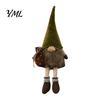 Desktop Display Figurines Vintage Farmhouse Gnome Figurine, Dangle Leg Statue, Rustic Tabletop Forest Theme Shelf Decor Ornament for Fall Thanksgiving