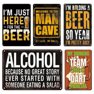 INEED Decor Retro Alcohol Beer Brand Metal Sign Vintage Tin Plate Wall Poster Home Decorative For Bar Club Man Cave Wall Decor