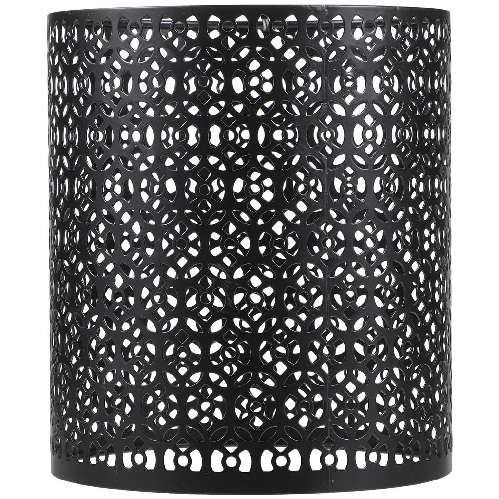 Cylindrical Hollow Out Lamp Shade Metal Pendant Ceiling Lamp Cover Decorative Flower Carving Hollow Metal Light Shade