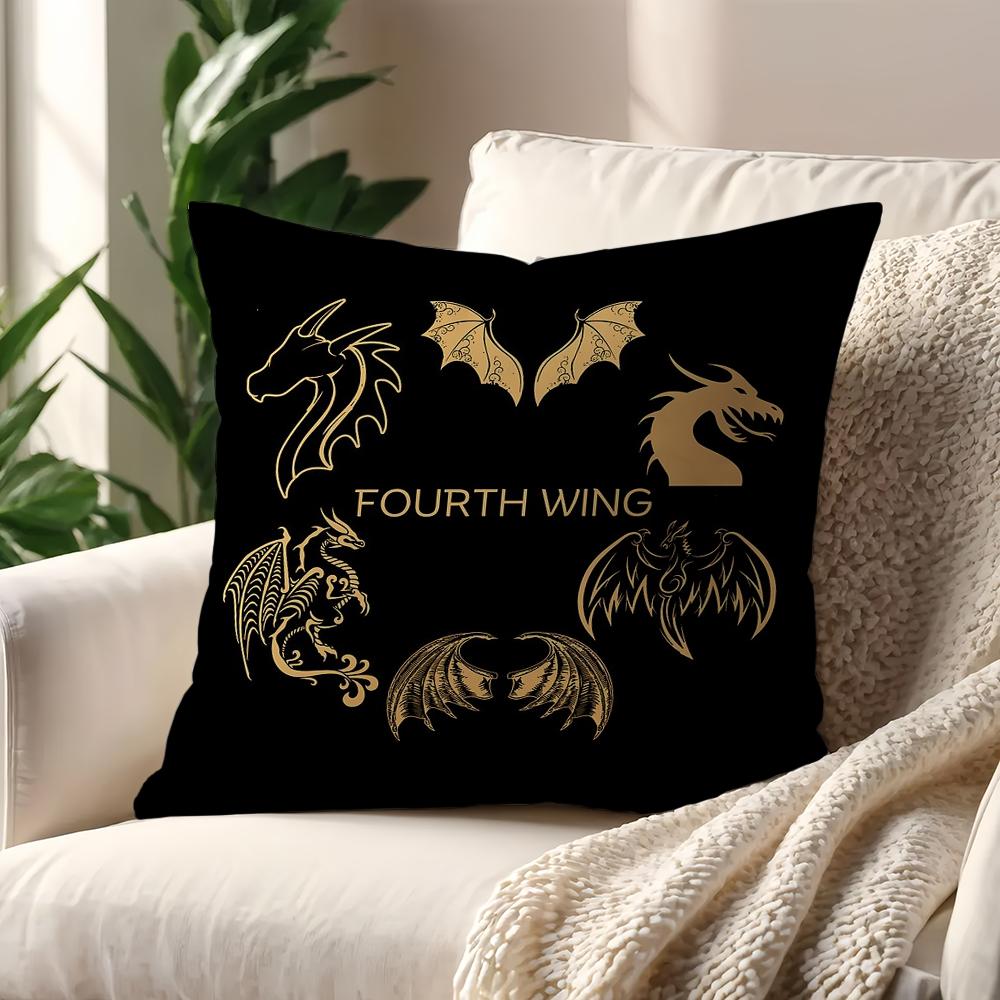 Books F-Fourth Wing Iron F-Flame Funny Cushion Cover Pillow Cover Decoration Room Home Sofa Living Office Car Nordic Simplicity