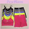Girls Summer Streetwear Set With Nylon Spandex Print Ice Cream Colors For Casual Wear
