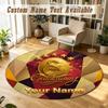 Round Rug Custom NameGalatasaray FC Pattern Non Slip Carpet Home Floor Decor
