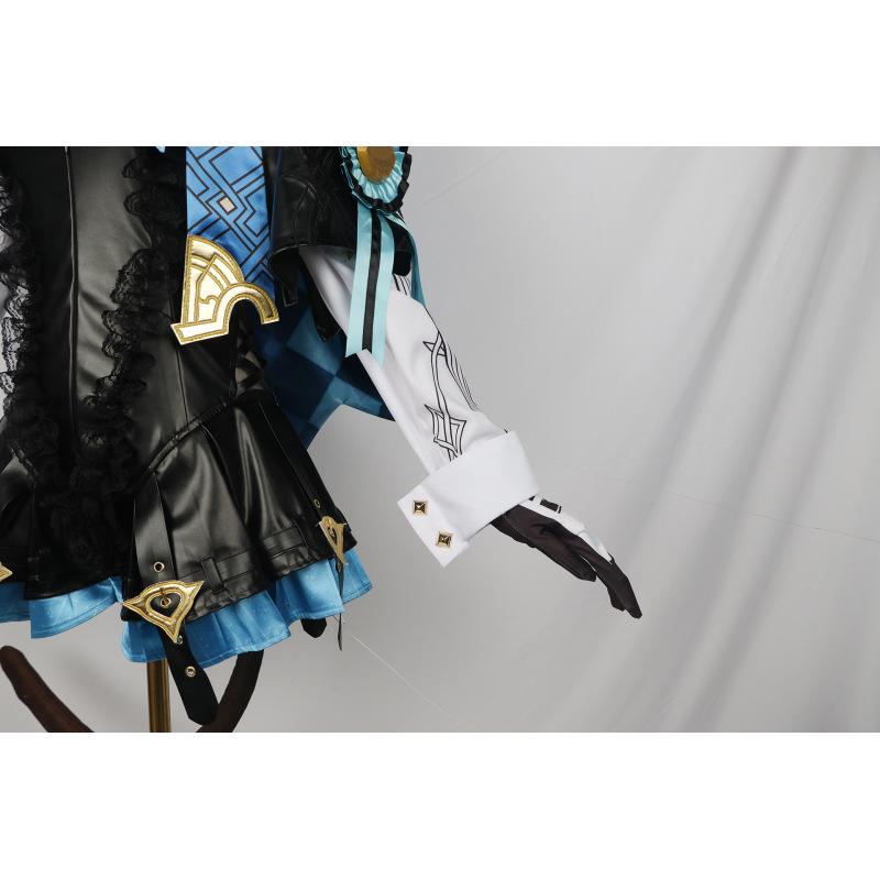 Costum Cosplay Lynette Fontaine Lyney Uniformă din piele Rochie Păr lung Urechi Fusta Mănușă Tinuta Coada Magician