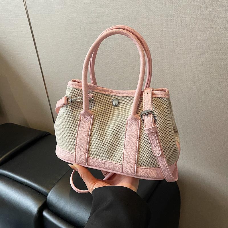 Korean Version Niche Design Handbag Simple Commuter Shoulder Bag Women's 2025 Summer Trendy New Canvas Messenger Bag