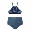 Denim Bademode Damen Bikini Cowboy-Stil Badeanzüge für die Küste Sexy Hot Spring Fee Zweiteiliger Badeanzug Monokini Frauen Jeans Bikinis