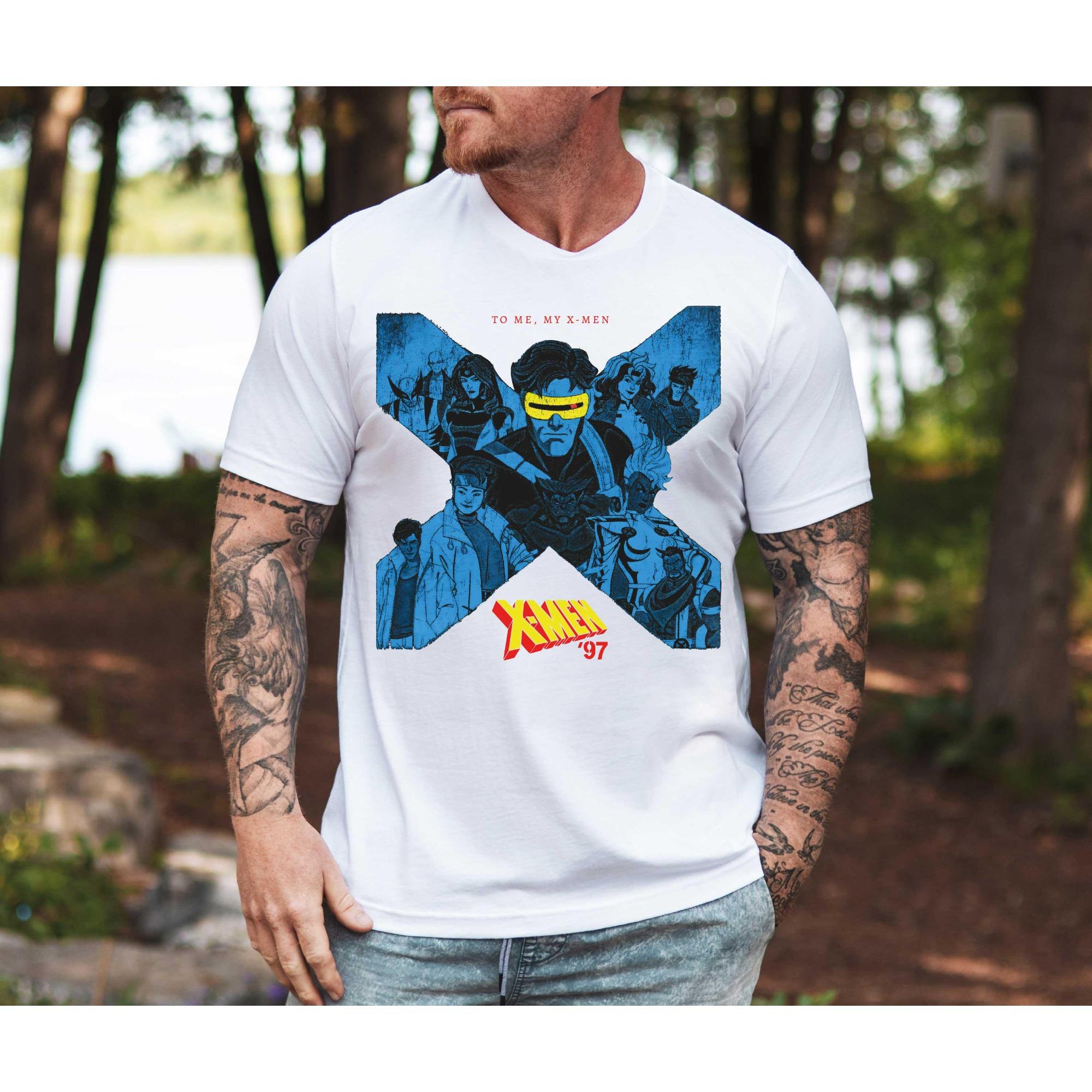 

90S XMen 97 Character Graphic Tshirt for Men Prue Cotton Tee Fitness Print Workout Tee Streetwear Harajuku Men Clothing Top S