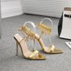 Fashion Women’s High Heel Sandals – Chain Lock Ankle Strap Design, Stylish Multi-Color High Heels for Fashion Party & Daily Wear
