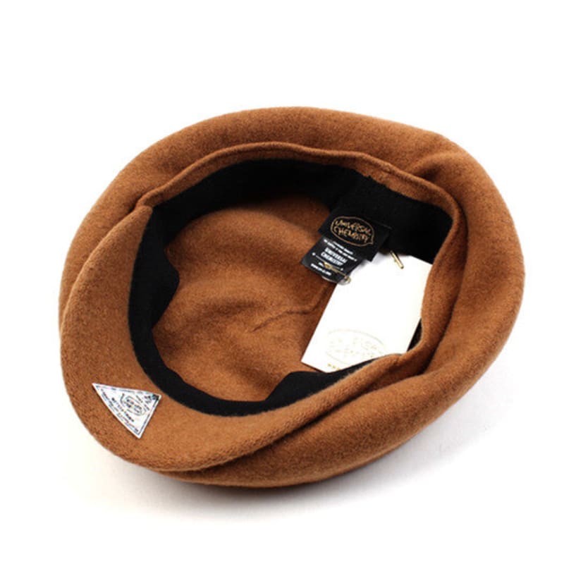 Universal chemistry Deep Beige Wool Newsboy Cap