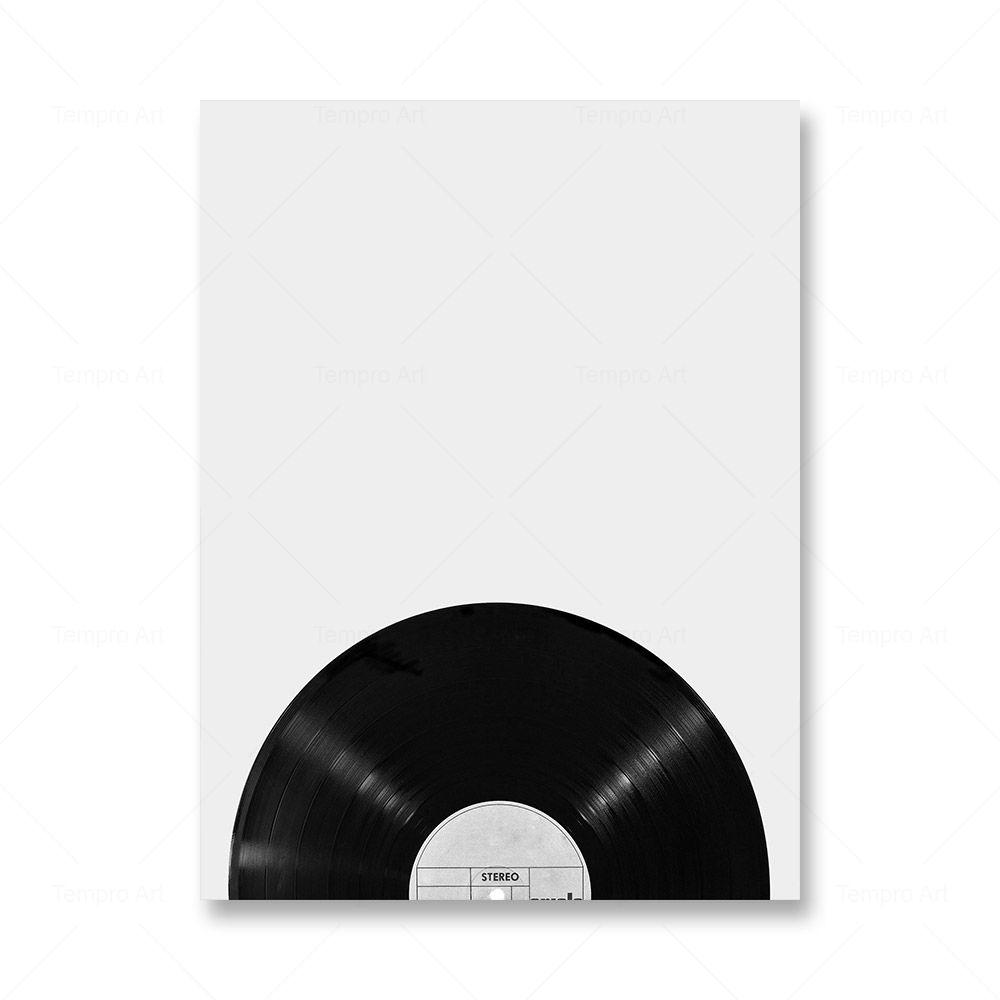 Black and White Music Prints Retro Vinyl Record Guitar Poster Wall Art Canvas Painting Nordic Picture for Living Room Home Decor