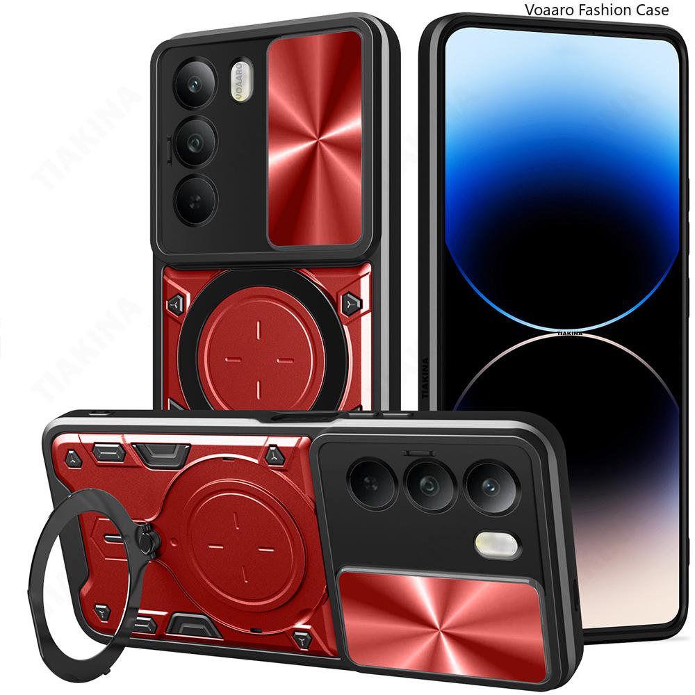 Slide Lens Camera Armor Funda for Realme C71 4G Global Case for OPPO Realme C71 4G RMX5303 Case Magnetic Ring Stand Holder Cover