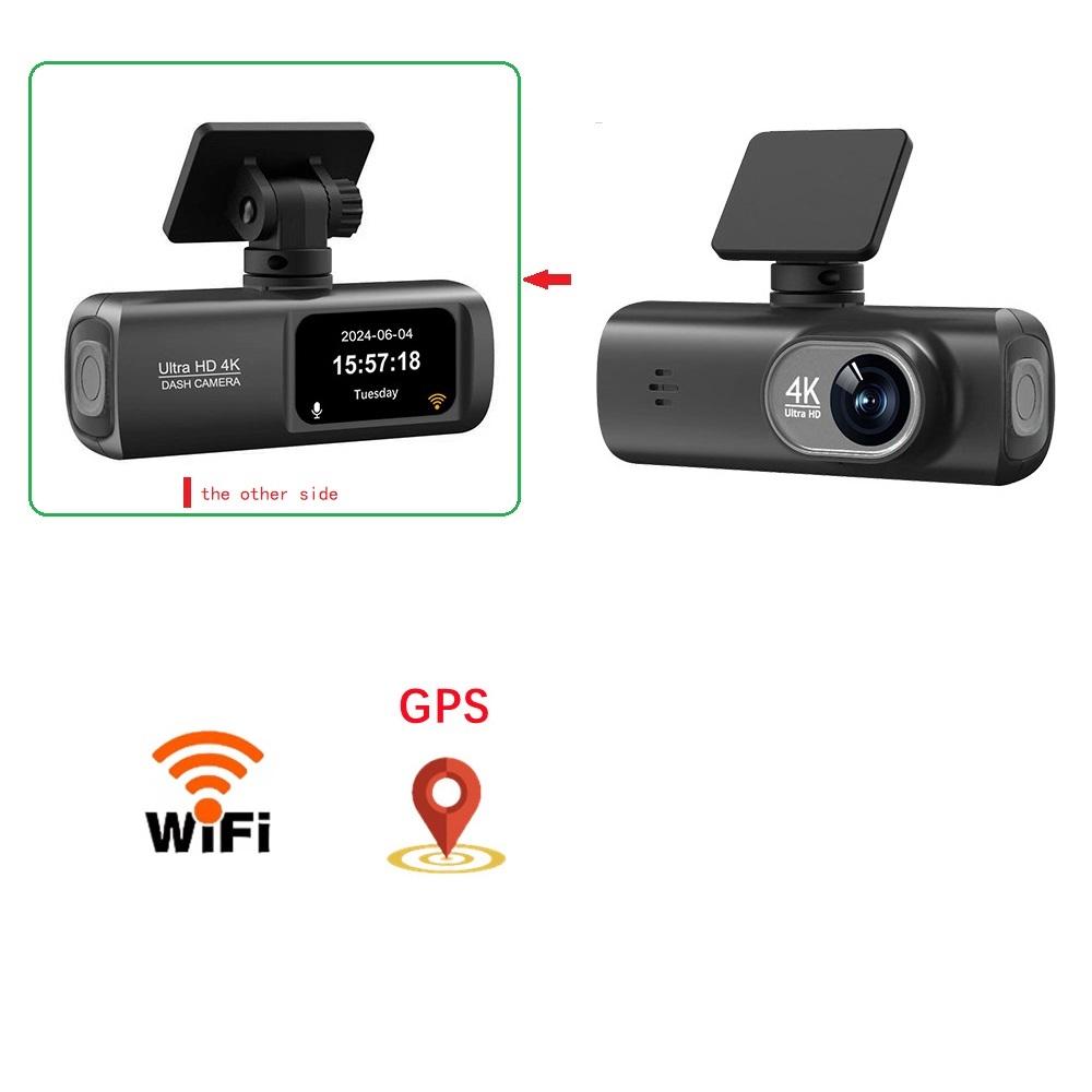4K Dashcam, Front- und Rückkamera mit Doppelobjektiv, GPS/WIFI/Nachtsicht/24-Stunden-Parküberwachung