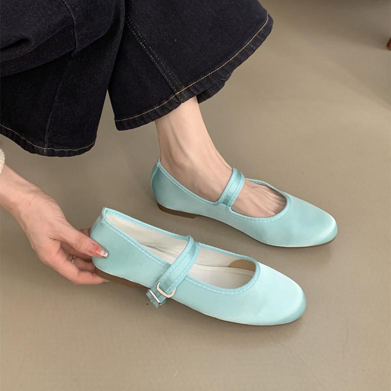 Modne Baleriny Damskie Modne Okrągły Nosek Płaskie Wsuwane Damskie Miękkie Damskie Baleriny Mary Jane Płaski Obcas Codzienne Buty Baleriny