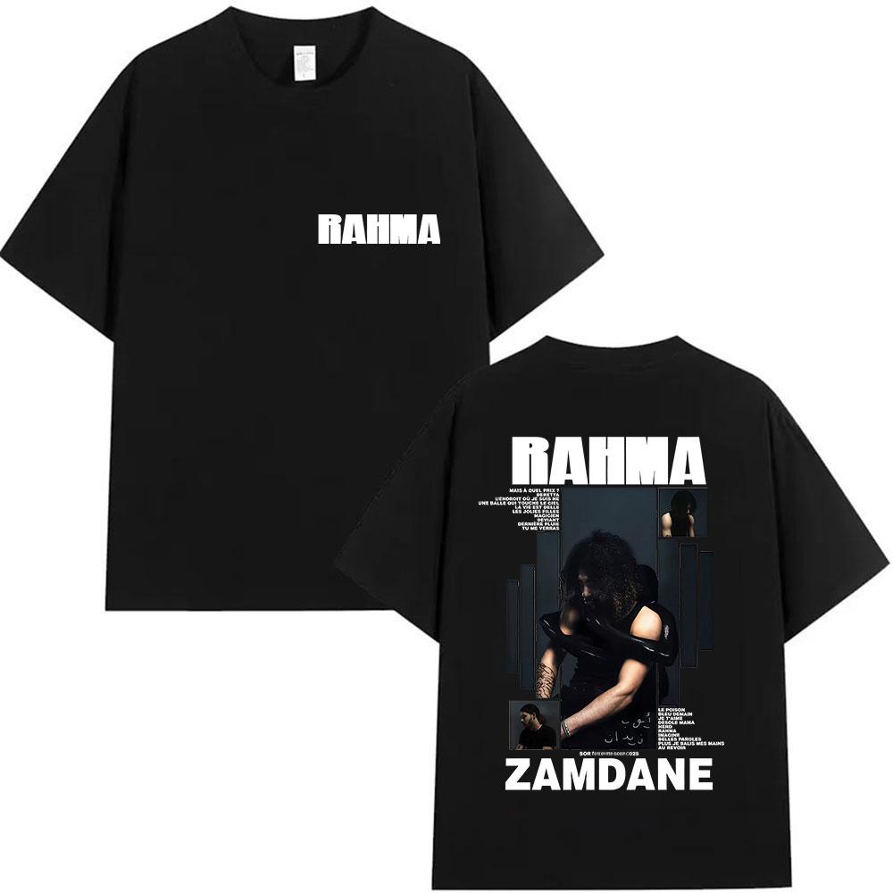 Rapper RAHMA Zamdane Album 2025 Graphic T Shirt Unisex's Pop Music Hip Hop Short Sleeve T-shirts Fans loose Clothing Cotton T-shirt